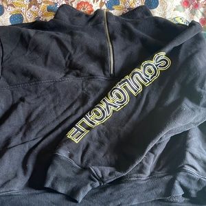 Black Soulcycle quarter zip sweater shirt
